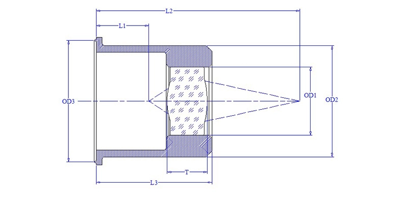 Dimension Drawing of TOSA Transmitter Optical Sub Assembly